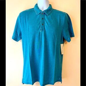 Threads 4 Thought Sustainable Aqua Polo Shirt Sz M
